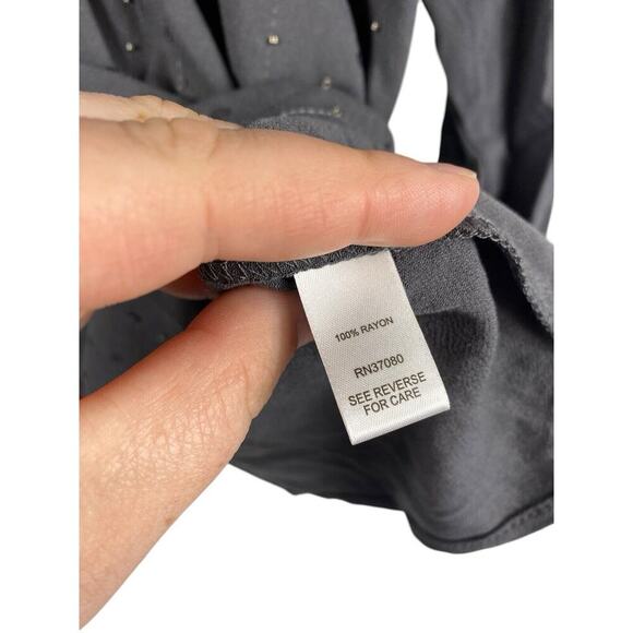 Cato Size 1X Tunic Blouse Top Chiffon Gray Sequin Embellished Y2K Whimsigoth NEW - Picture 9 of 9